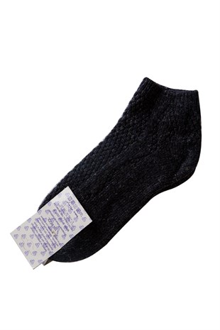 Yün Soket Çorap Siyah (Kısa)